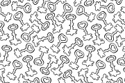 Doodle key seamless pattern vector