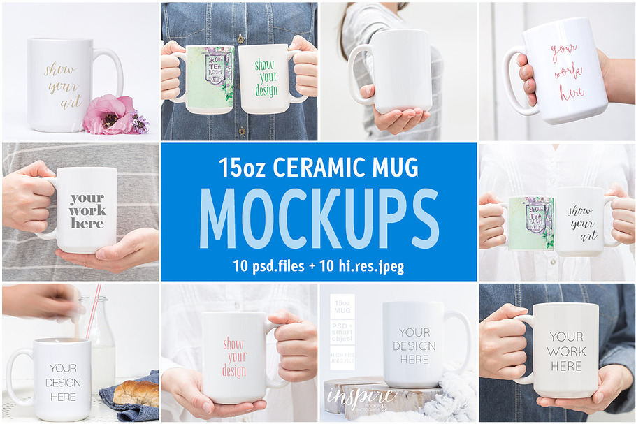 15oz Ceramic Mug Mockup Bundle