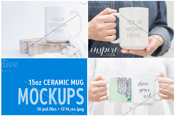 15oz Ceramic Mug Mockup Bundle in Product Mockups - product preview 2