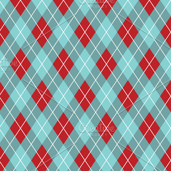 Aqua Red Chevron, Argyle & Polka Dot in Patterns - product preview 2