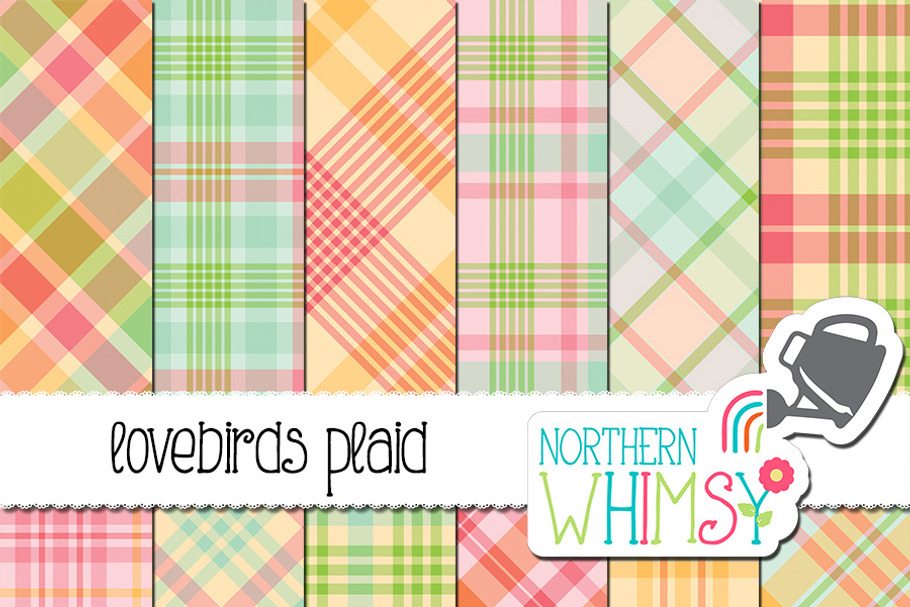Pastel Pink, Yellow & Blue Plaid in Patterns - product preview 8