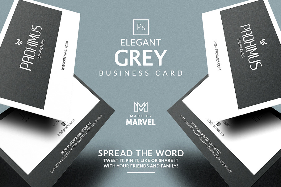 Elegant Grey Business Card