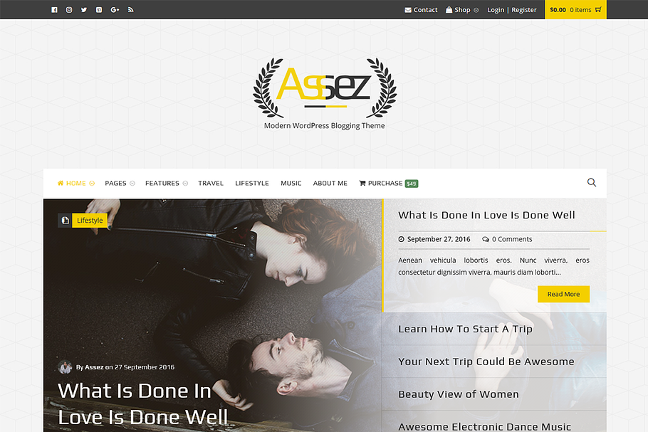 Assez | Modern Blogging Theme  in WordPress Blog Themes - product preview 8