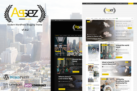 Assez | Modern Blogging Theme  in WordPress Blog Themes - product preview 1