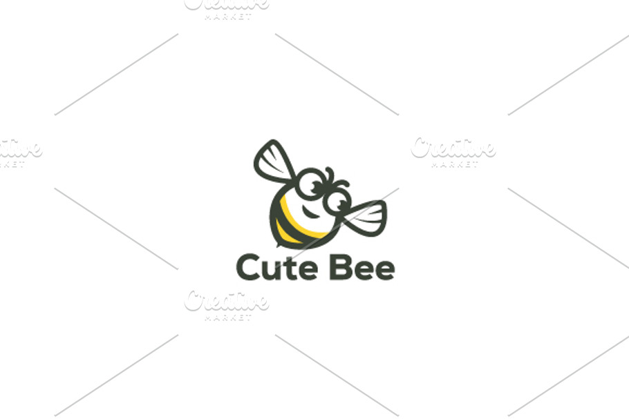 Cute Bee Logo Template 