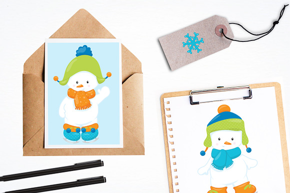Skating Snowbabies illustration pack in Illustrations - product preview 4