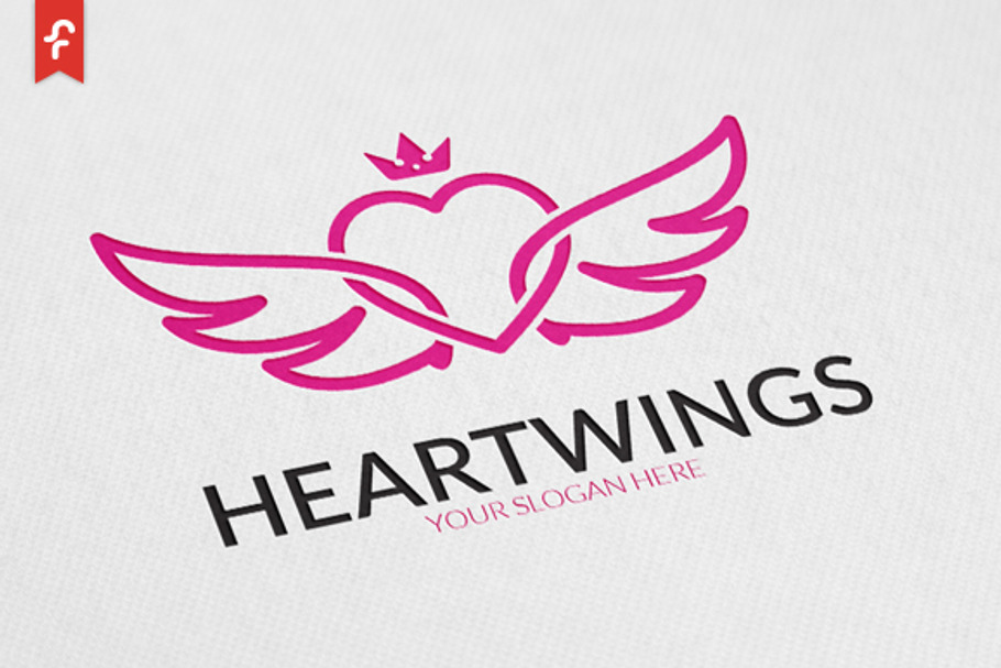 Heart Wings Logo in Logo Templates - product preview 8