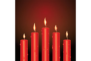 Realistic Red Glowing Candles
