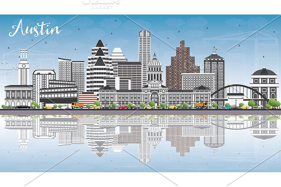 Austin Skyline in Illustrations - product preview 8