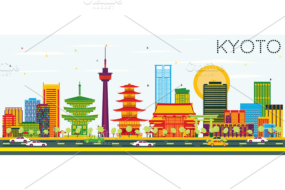 Kyoto Skyline in Illustrations - product preview 8