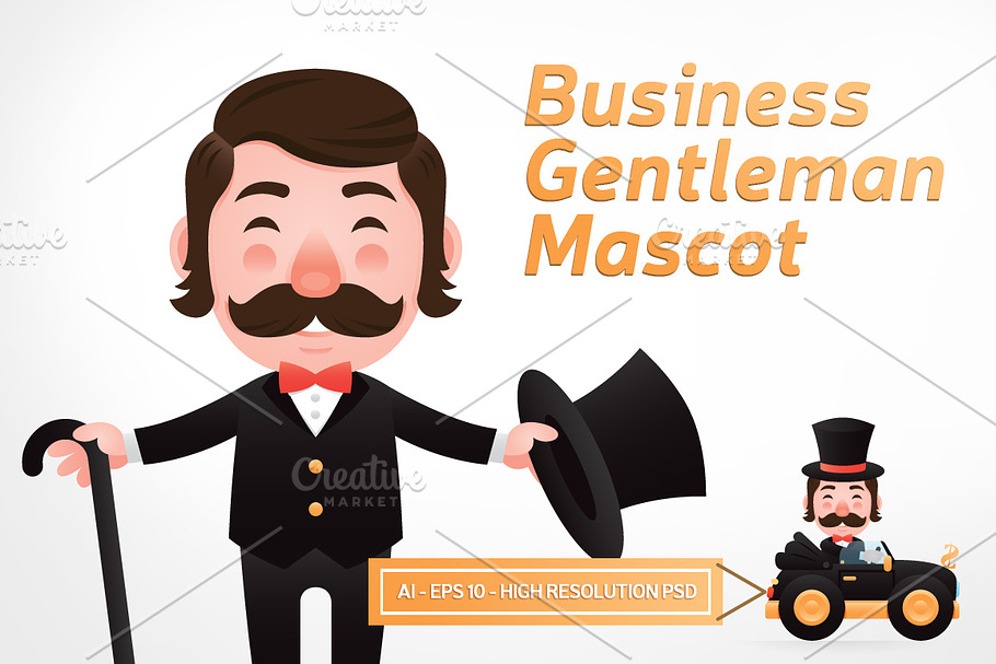 Business Gentleman Mascot