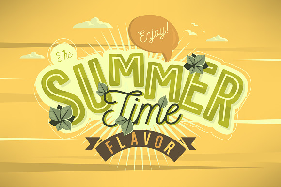 Enjoy The Summer Time Flavor Vector. in Graphics - product preview 1