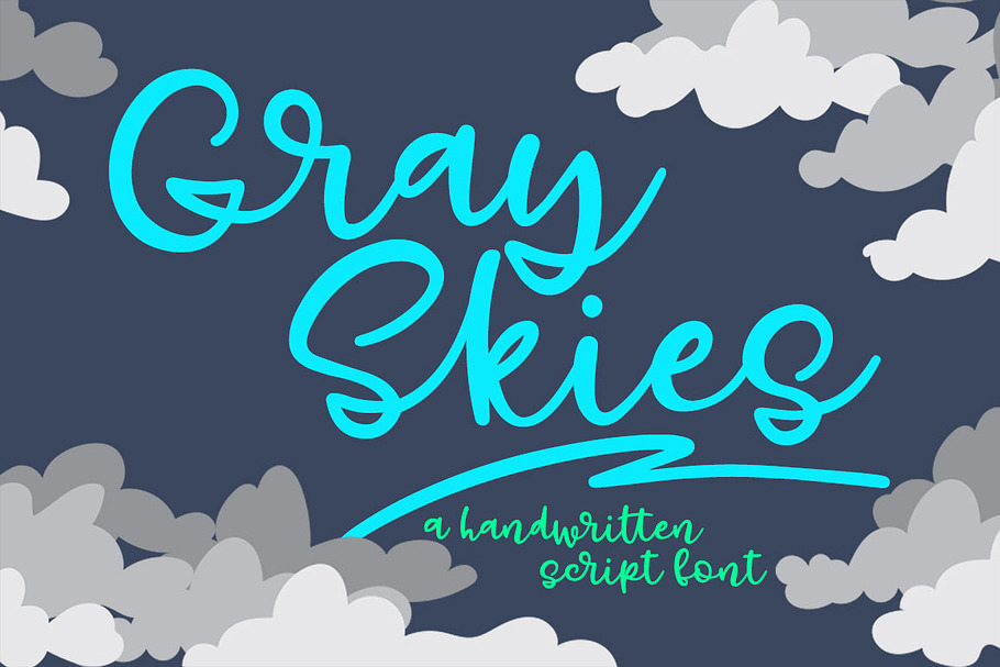 Gray Skies: handwritten script font in Script Fonts - product preview 8