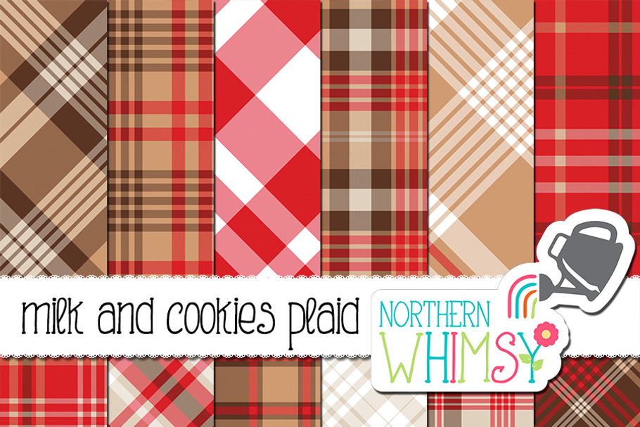 Red and Tan Plaid Patterns