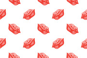 Red lips seamless pattern vector