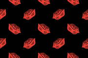 Red lips seamless pattern vector
