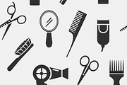 Hairdressing Tools Seamless Pattern