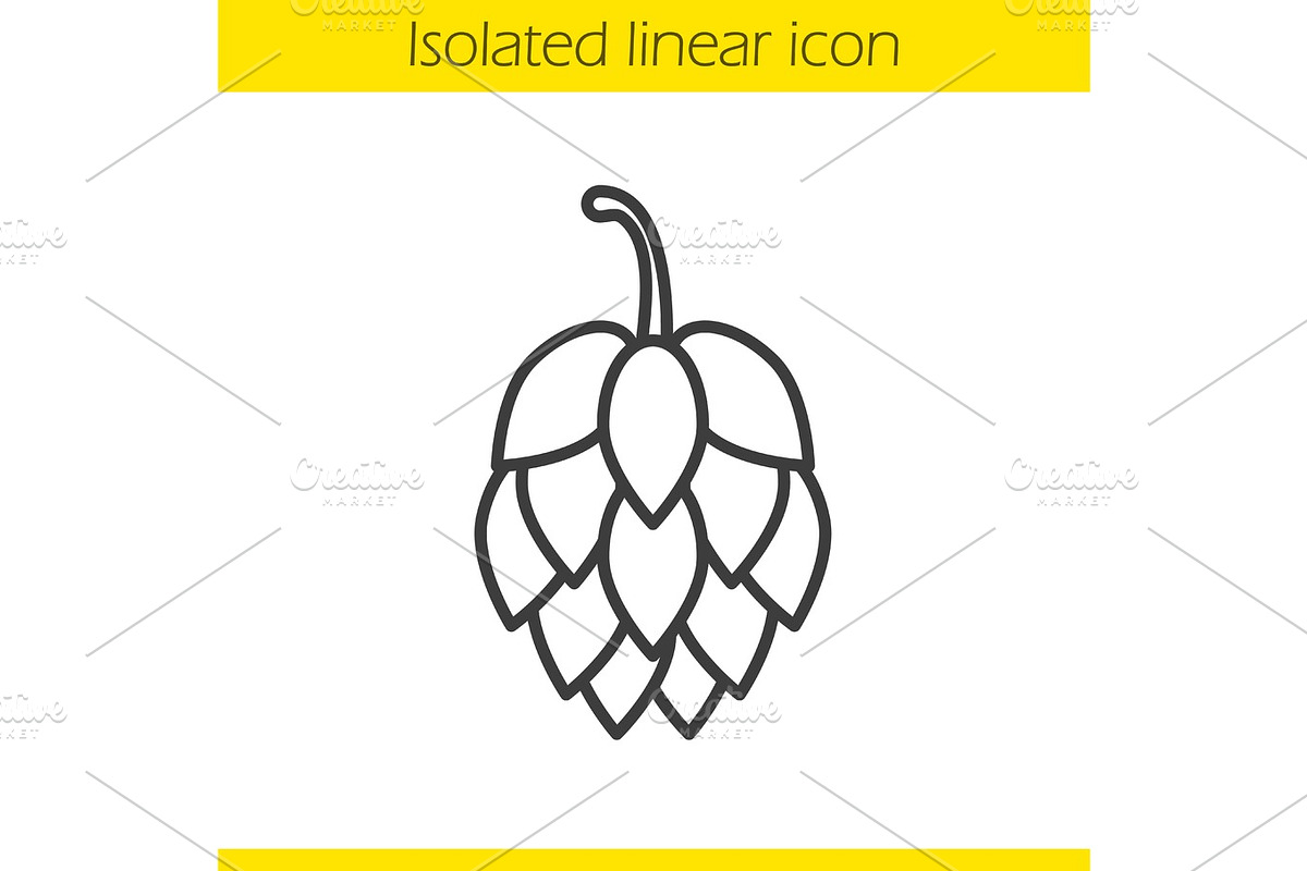 Hop cone linear icon in Graphics - product preview 8