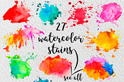 27 watercolor stains
