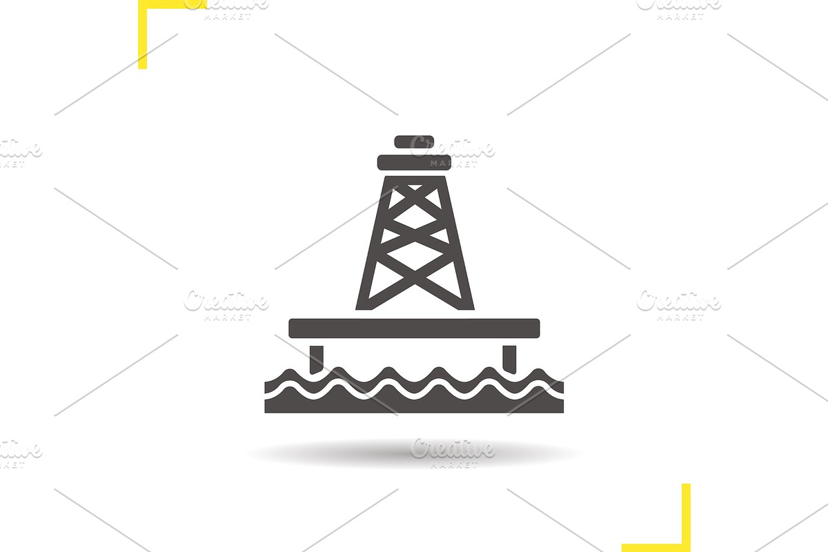 Offshore sea well glyph icon in Graphics - product preview 8