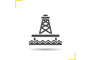 Offshore sea well glyph icon