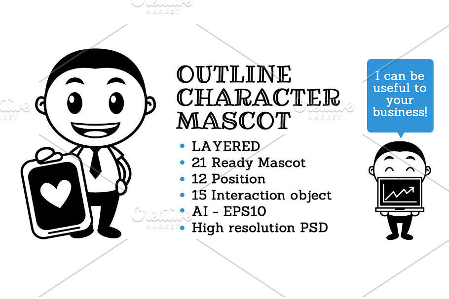Outline Character Mascot