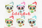 Cute Holiday Christmas Owl Graphics