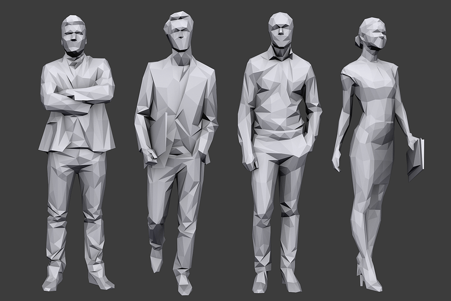 Lowpoly People Business Pack in People - product preview 8