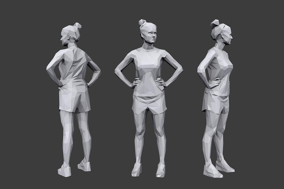 Lowpoly People Sports Pack in People - product preview 3