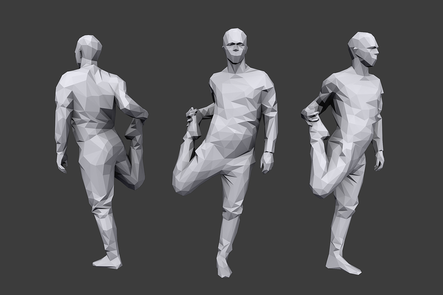 Lowpoly People Sports Pack in People - product preview 4