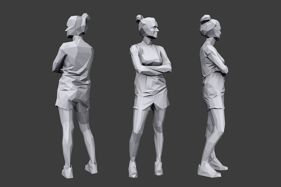 Lowpoly People Sports Pack in People - product preview 6