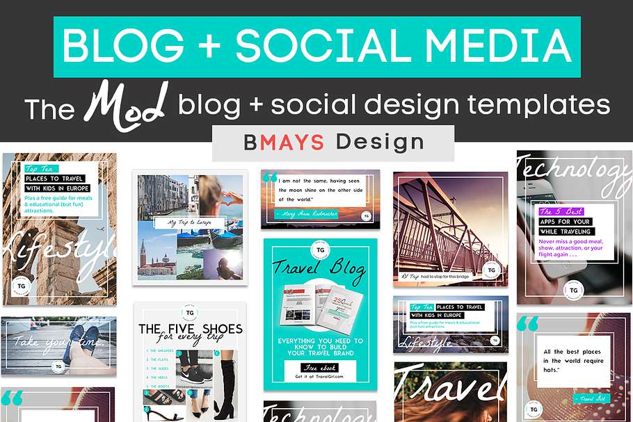The Mod Blog + Social Media Bundle in Social Media Templates - product preview 8