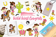 Wild West Cowgirls illustration pack