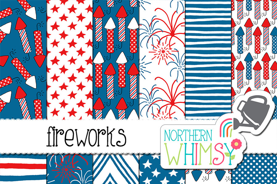 Fourth of July Patterns - Fireworks
