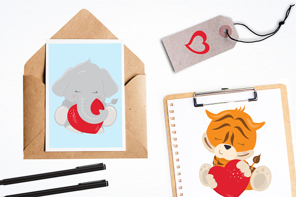 Valentine Safari illustration pack in Illustrations - product preview 3