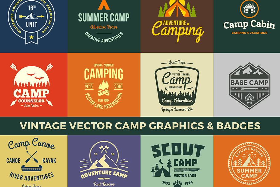 Vintage Vector Camp Graphics