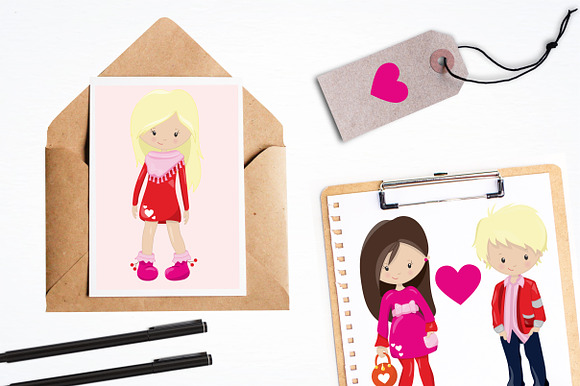 Valentine Kids illustration pack in Illustrations - product preview 3