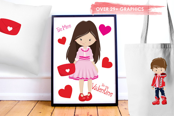 Valentine Kids illustration pack in Illustrations - product preview 4