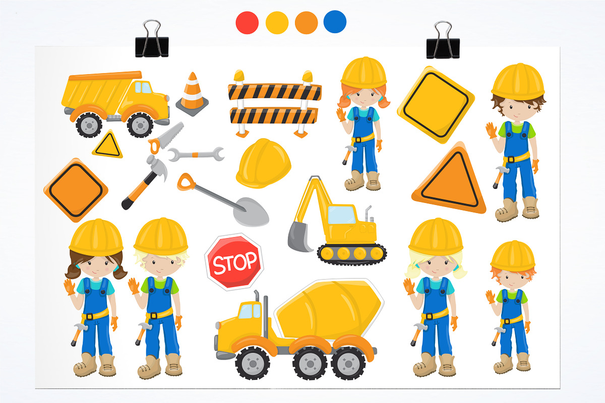 Construction Kids illustration pack in Illustrations - product preview 8