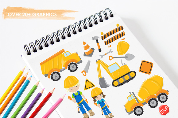 Construction Kids illustration pack in Illustrations - product preview 1