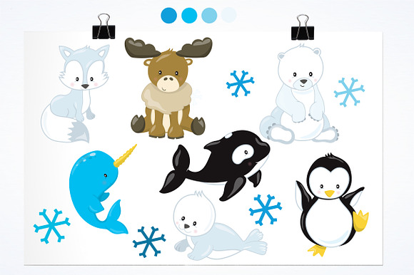 Artic Friends illustration pack in Illustrations - product preview 1