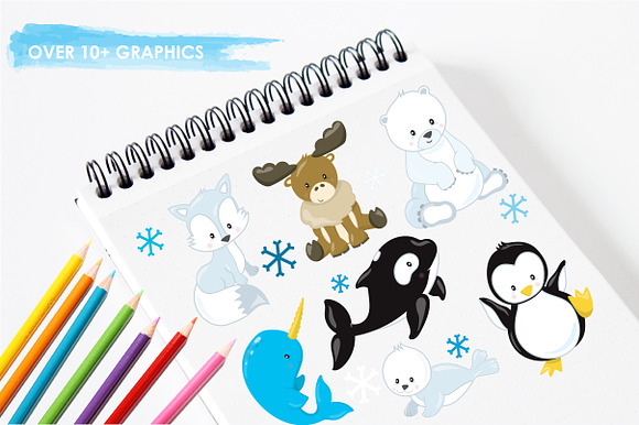 Artic Friends illustration pack in Illustrations - product preview 2