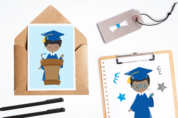 Graduation Boys illustration pack in Illustrations - product preview 3