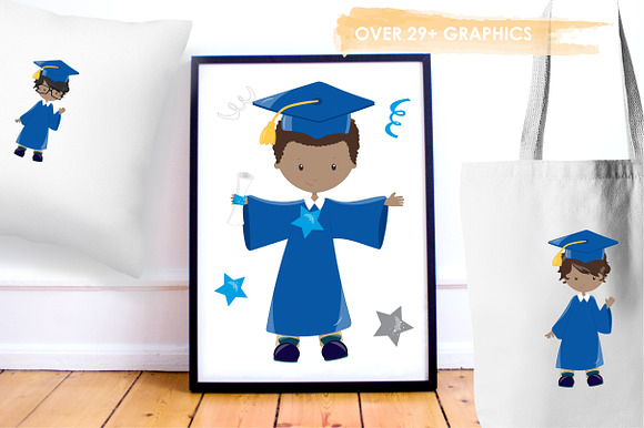 Graduation Boys illustration pack in Illustrations - product preview 4