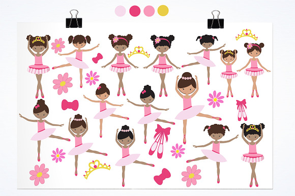 Dancing Ballerinas illustration pack in Illustrations - product preview 1