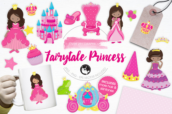 Fairytale Princess illustration pack in Illustrations - product preview 3