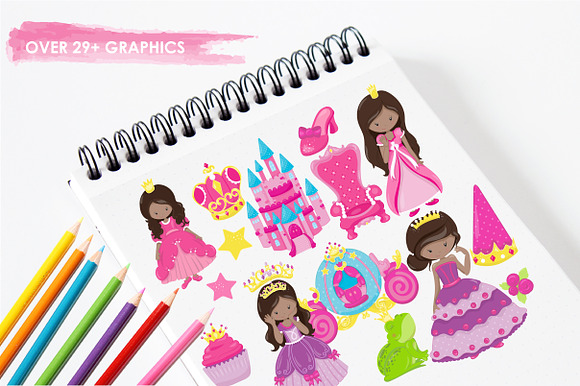 Fairytale Princess illustration pack in Illustrations - product preview 4