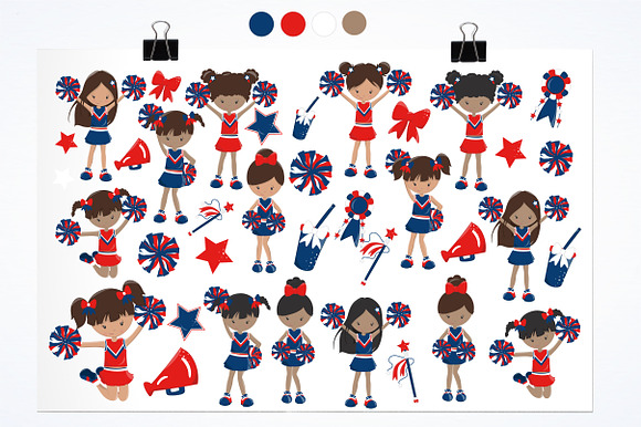 Cheerleaders illustration pack in Illustrations - product preview 1
