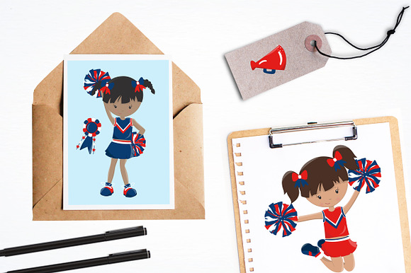 Cheerleaders illustration pack in Illustrations - product preview 3