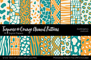 Turquoise & Orange Animal Papers